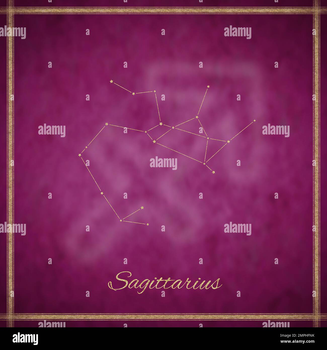 Sagittarius zodiac sign, constellation lines, Sagittarius symbol Stock Photo