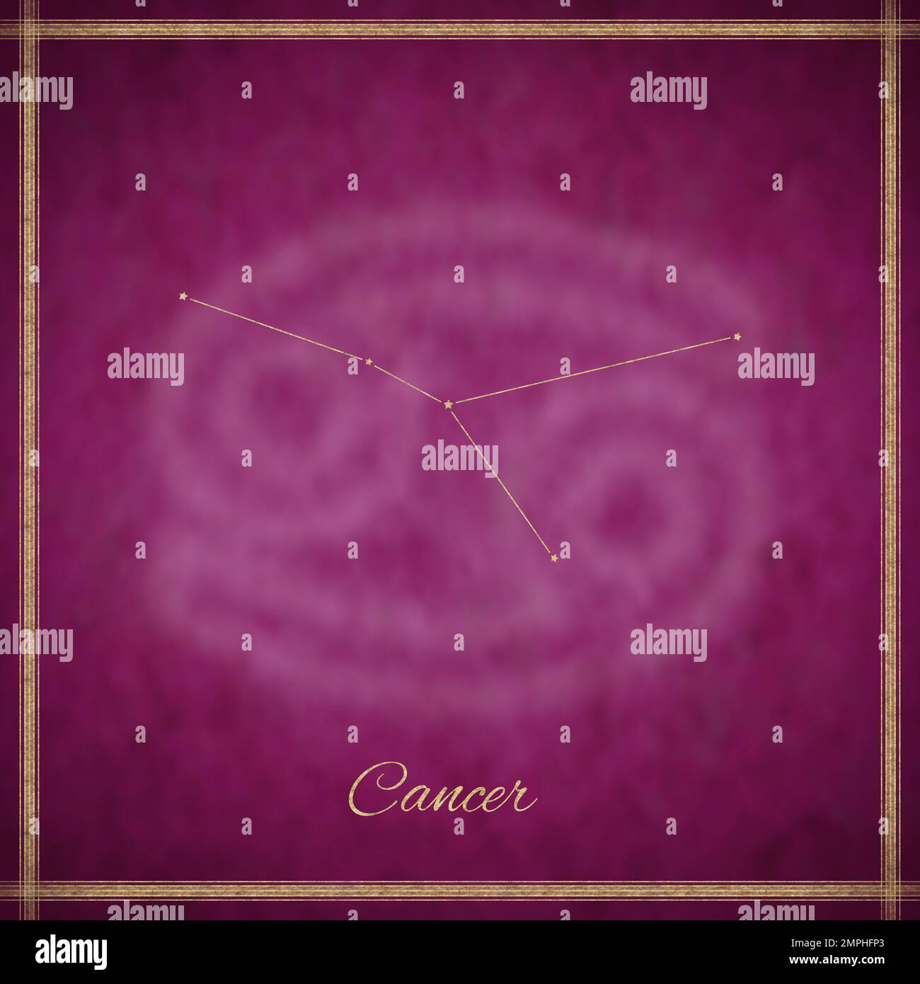 Cancer zodiac sign, constellation lines, Cancer symbol Stock Photo