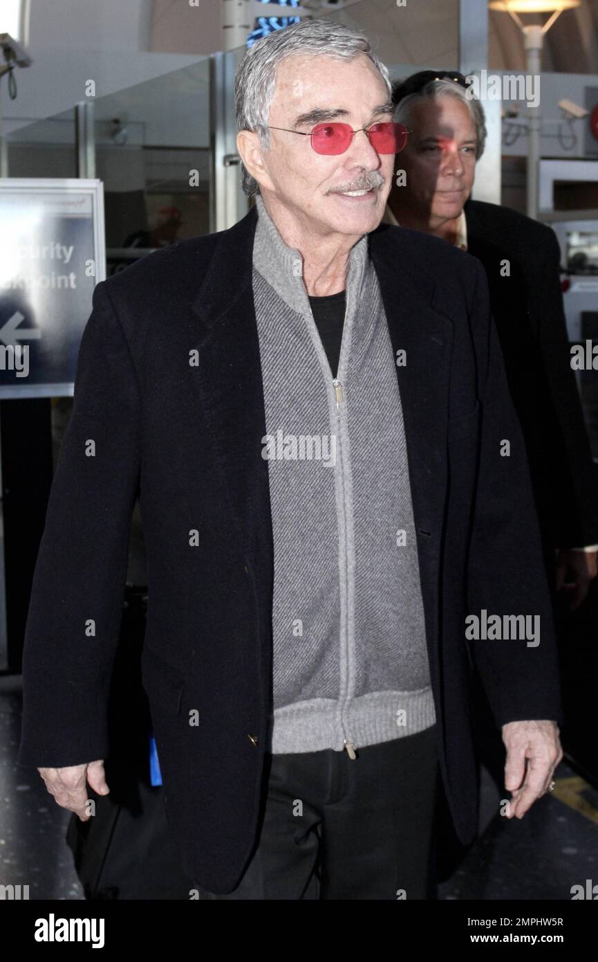 Burt Reynolds was spotted arriving at LAX airport from a flight from Ft