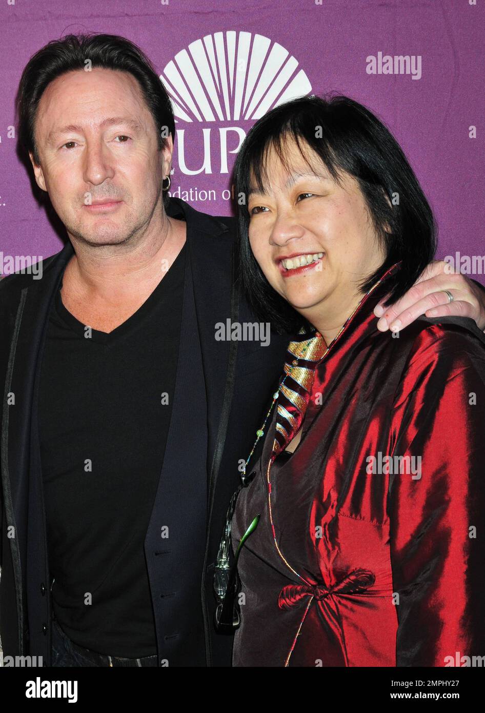 Julian Lennon and May Pang at the Lupus Foundation Butterfly Gala in New York, NY. 11th October 2011.  . Stock Photo