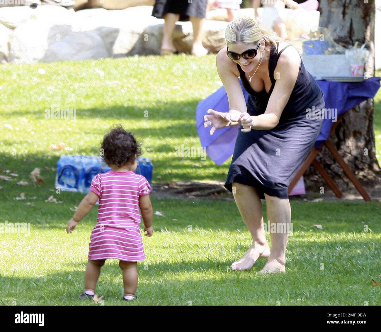 Comedian and talk show host Byron Allen enjoys a day at the park with 