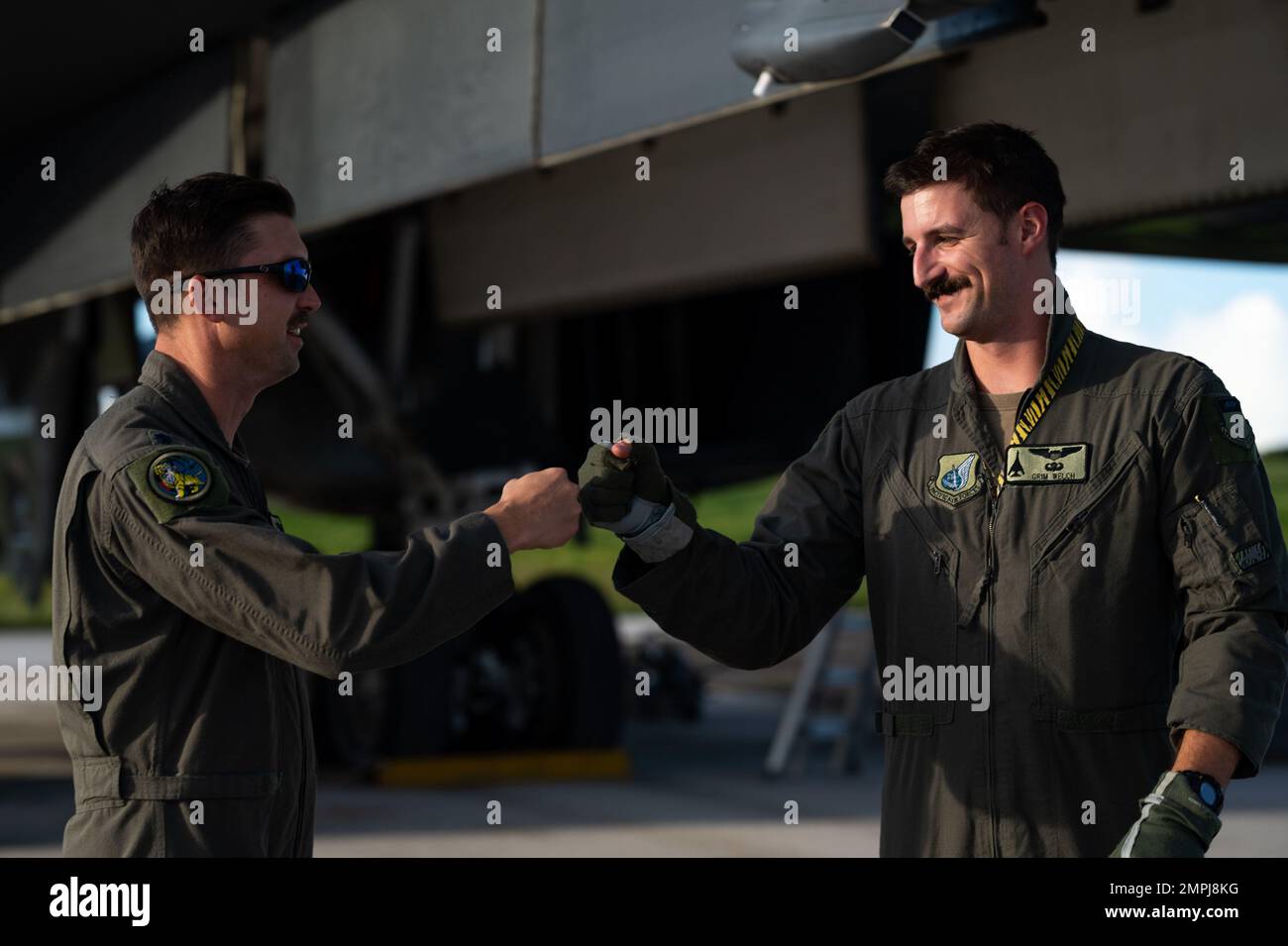 U.S Air Force Col. Chris McConnell, left, 37th Expeditionary Bomb ...