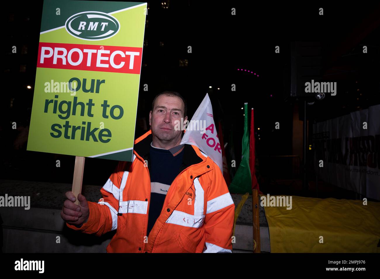 On January 30th 2023 as the Strikes (minimum levels) Bill was having it’s 3rd reading in Parliament a Right to Strike rally organised by Enough is Eno Stock Photo