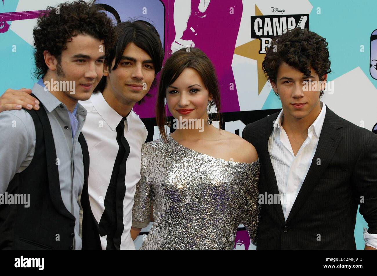 The Jonas Brothers and Demi Lovato attend the European premiere of