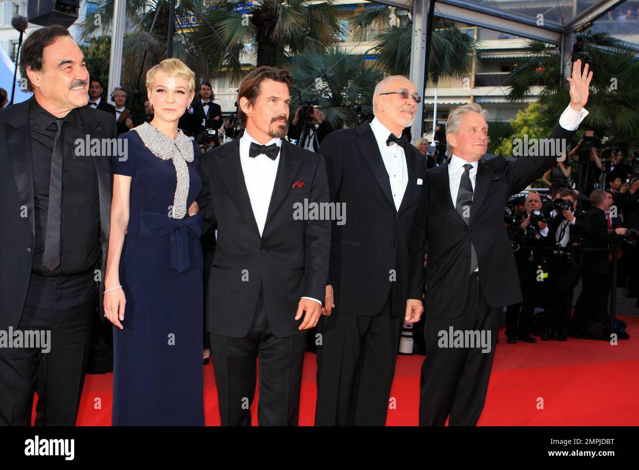 (L-R) Oliver Stone, Carey Mulligan, Josh Brolin, Frank Langella and Michael Douglas at the 63rd annual Cannes Film Festival premiere of 'Wall Street: Money Never Sleeps' in Cannes, France. 5/14/10.   . Stock Photo