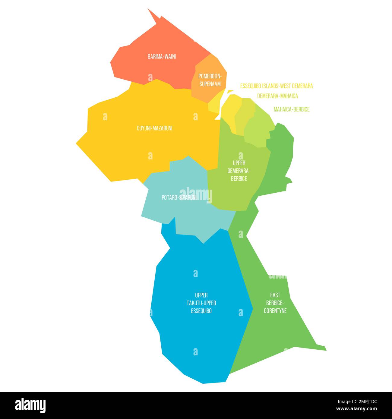 Guyana Political Map Of Administrative Divisions Stock Vector Image Guyana Political Map Of Administrative Divisions 2MPJTDC 