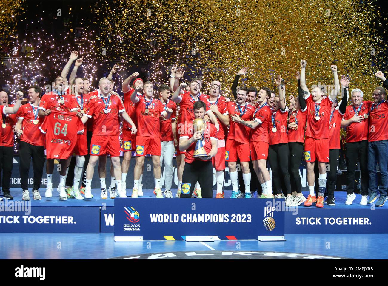 Team Denmark World Champion during the IHF Men's World Championship 2023,  Final Handball match between France