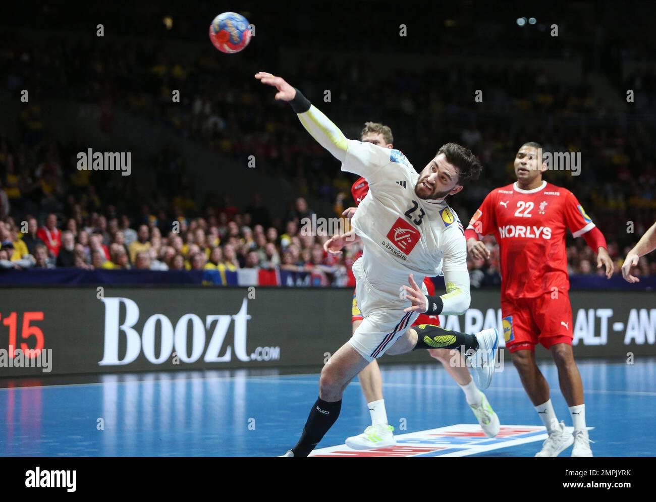 during the IHF Men's World Championship 2023, Final Handball match between  France and Denmark on January 29, 2023 at Tele2 Arena in Stockholm, Sweden  - Photo Laurent Lairys / DPPI Stock Photo - Alamy