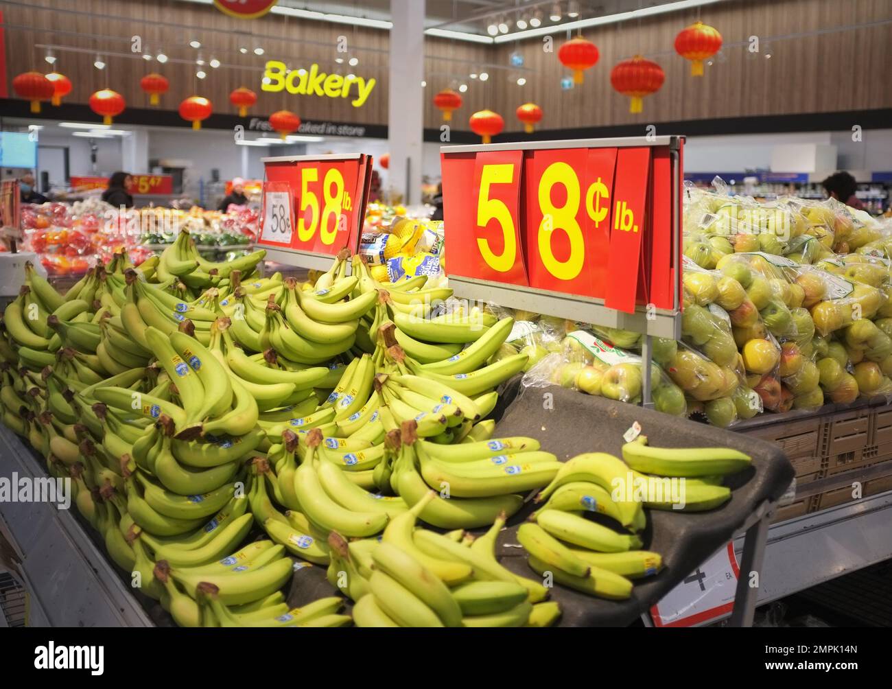 Produce aisles at a Walmart Megastore in Canada Stock Photo Alamy