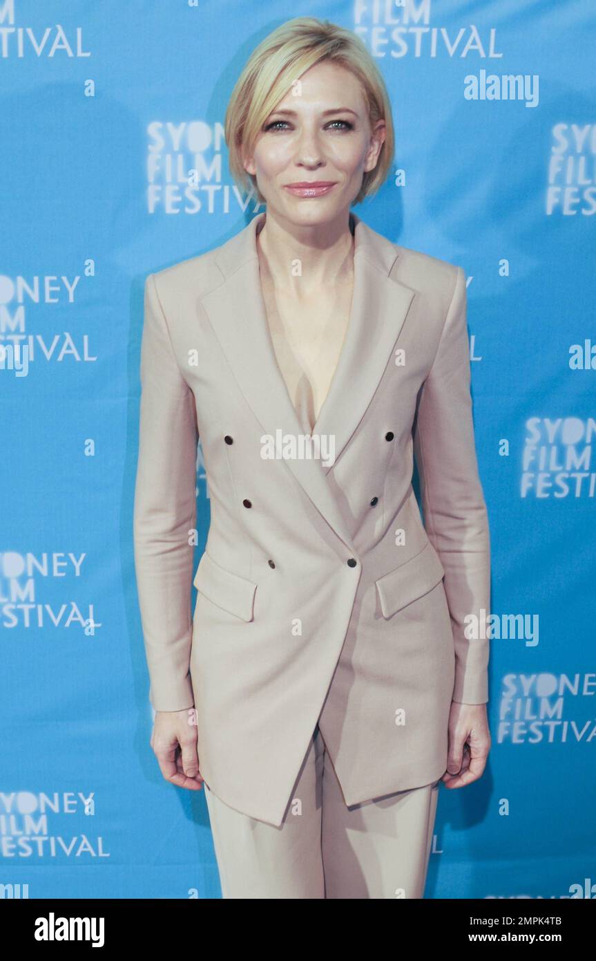 Cate Blanchett wears a blush Giorgio Armani double breasted suit to the Sydney Australia premiere of her film Hanna In the film Cate Blanchett s character wears select wardrobe designed by Giorgio Arm...