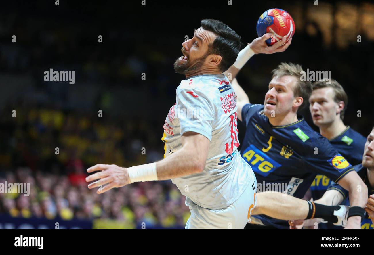Gedeon Guardiola Villaplana of Spain during the IHF Men's World Championship 2023, Placement matches 3-4, Handball match between Sweden and Spain on January 29, 2023 at Tele2 Arena in Stockholm, Sweden - Photo: Laurent Lairys/DPPI/LiveMedia Stock Photo