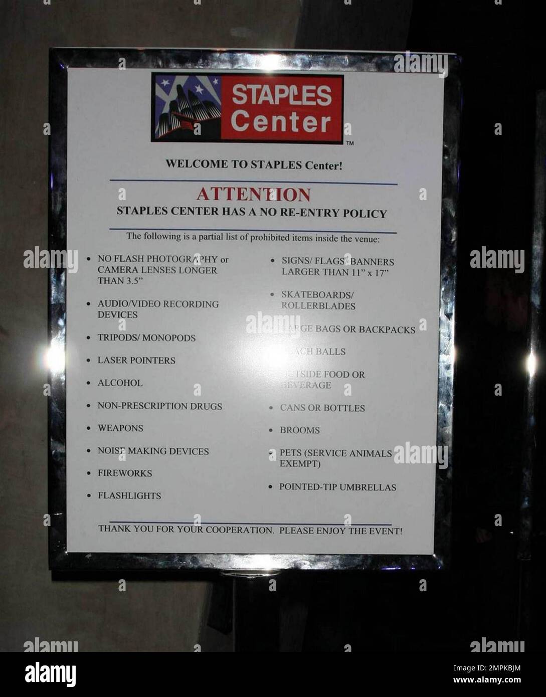 Restrictions at Britney Spears' concert at the Staples Center include no pointed umbrellas. Los