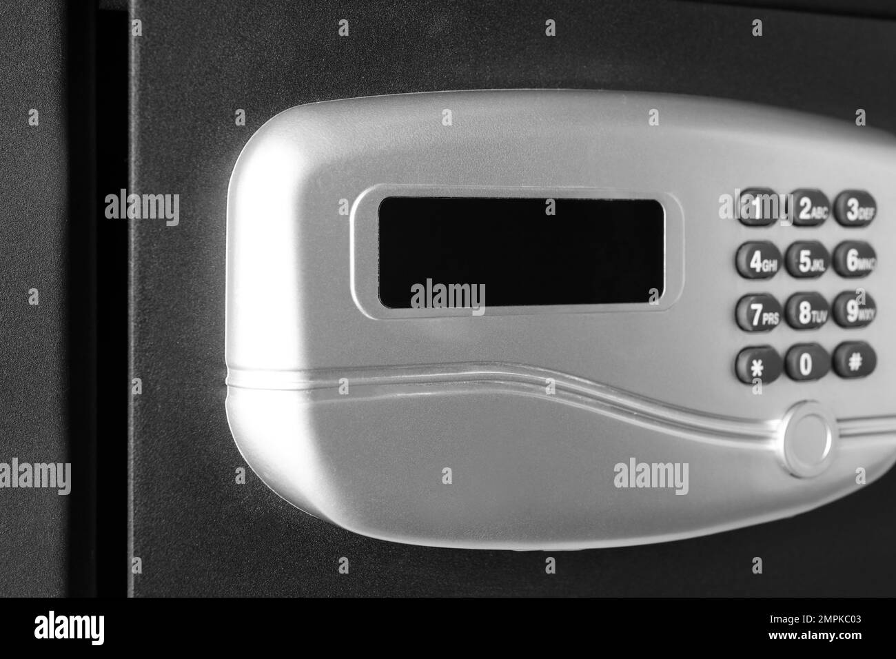 Black steel safe with electronic lock, closeup Stock Photo Alamy