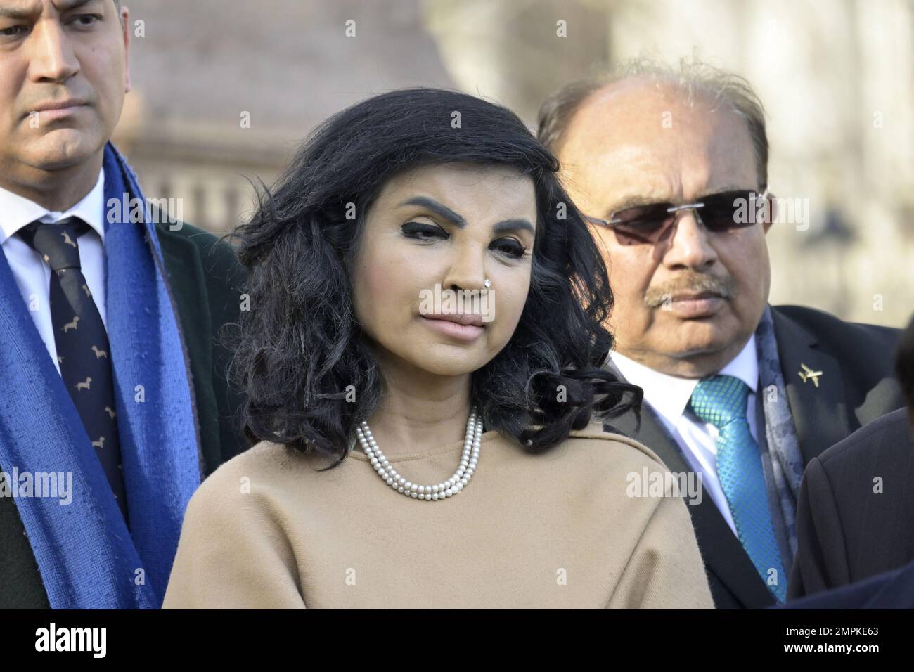 Saida Muna Tasneem - Bangladesh High Commissioner to the UK, Ireland and Liberia - at an event by the statue of Mahatma Gandhi in Parliament Square to Stock Photo