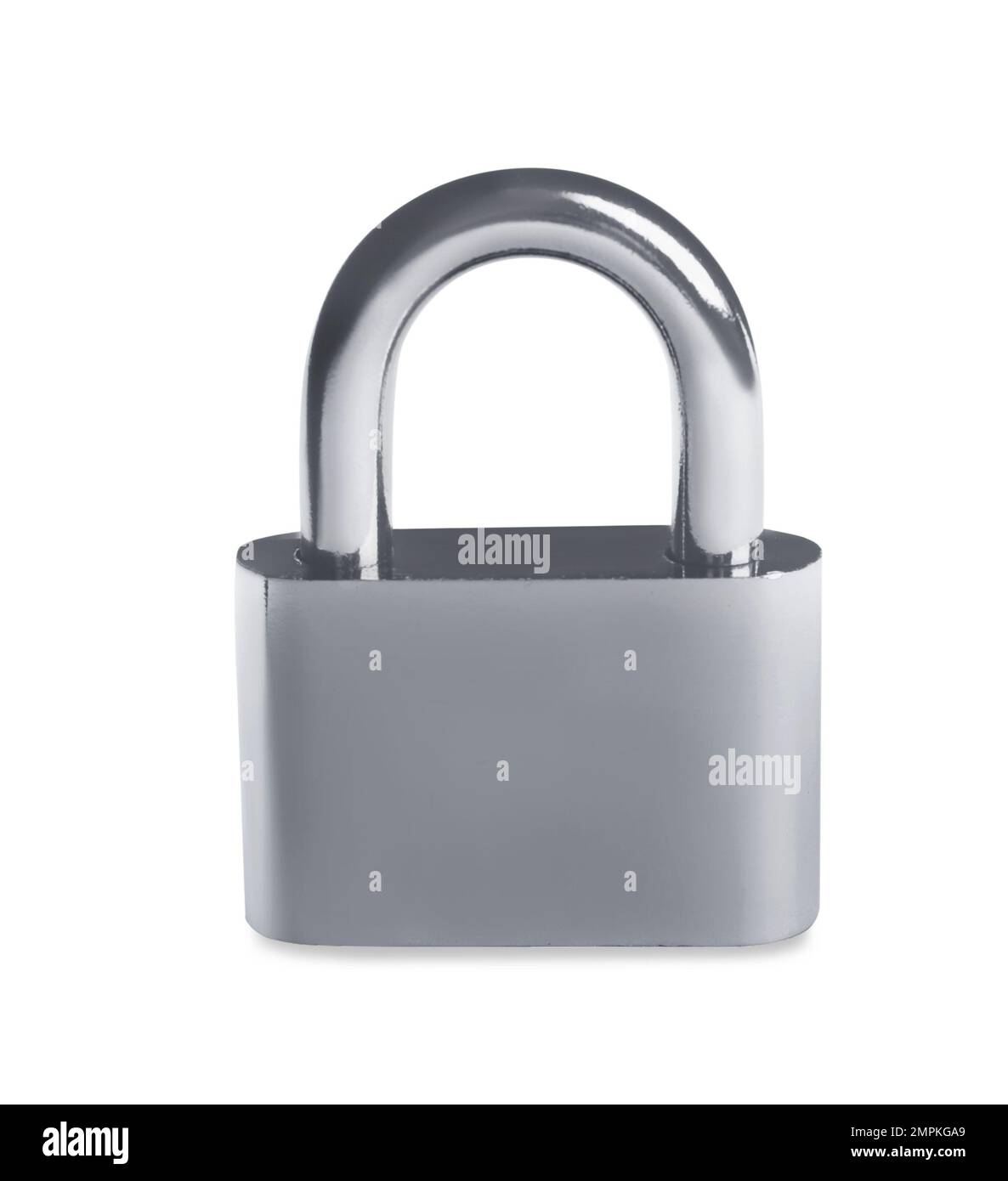 Steel padlock isolated on white. Safety concept Stock Photo - Alamy