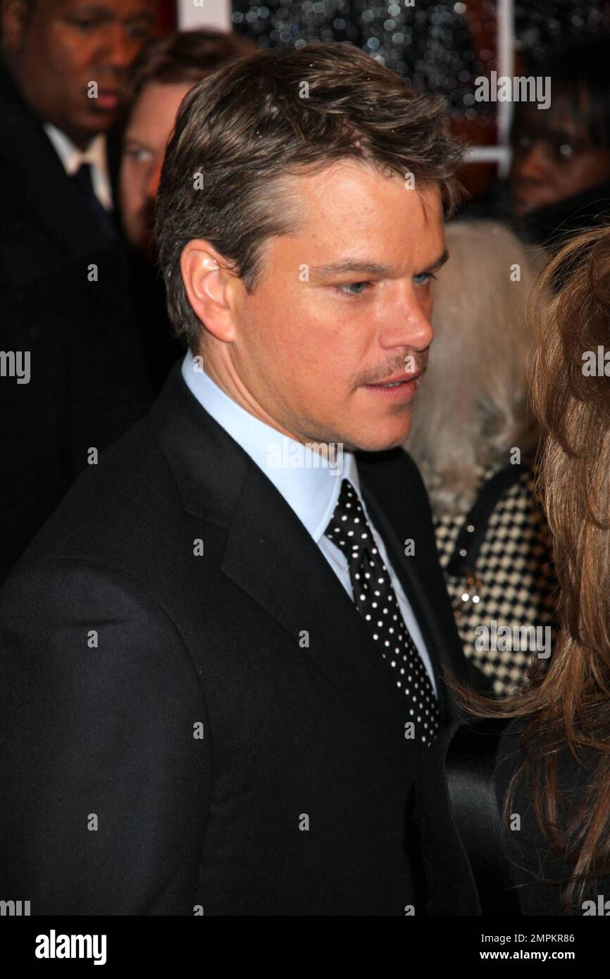 Matt damon attends the premiere of green zone at amc loews lincoln
