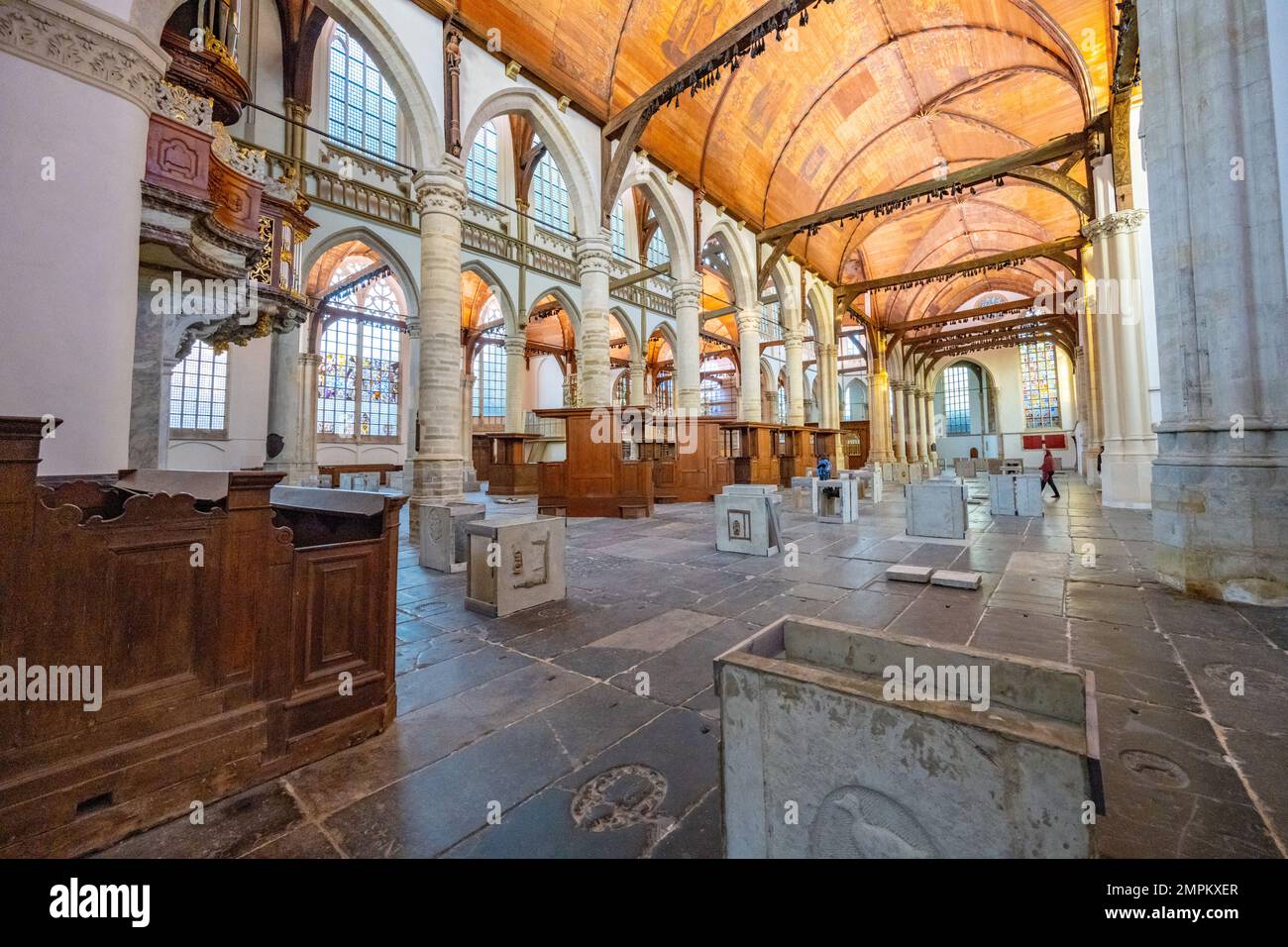Interior of the The Oude Church Amsterdam Netherlands Stock Photo Alamy