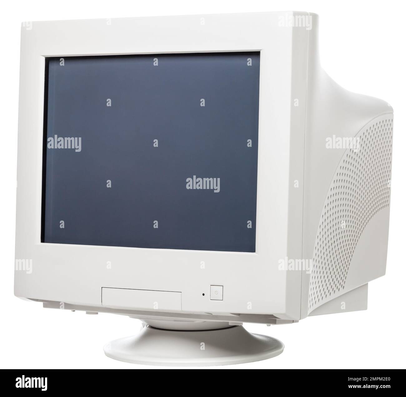 Obsolete CRT computer monitor isolated on white background Stock Photo
