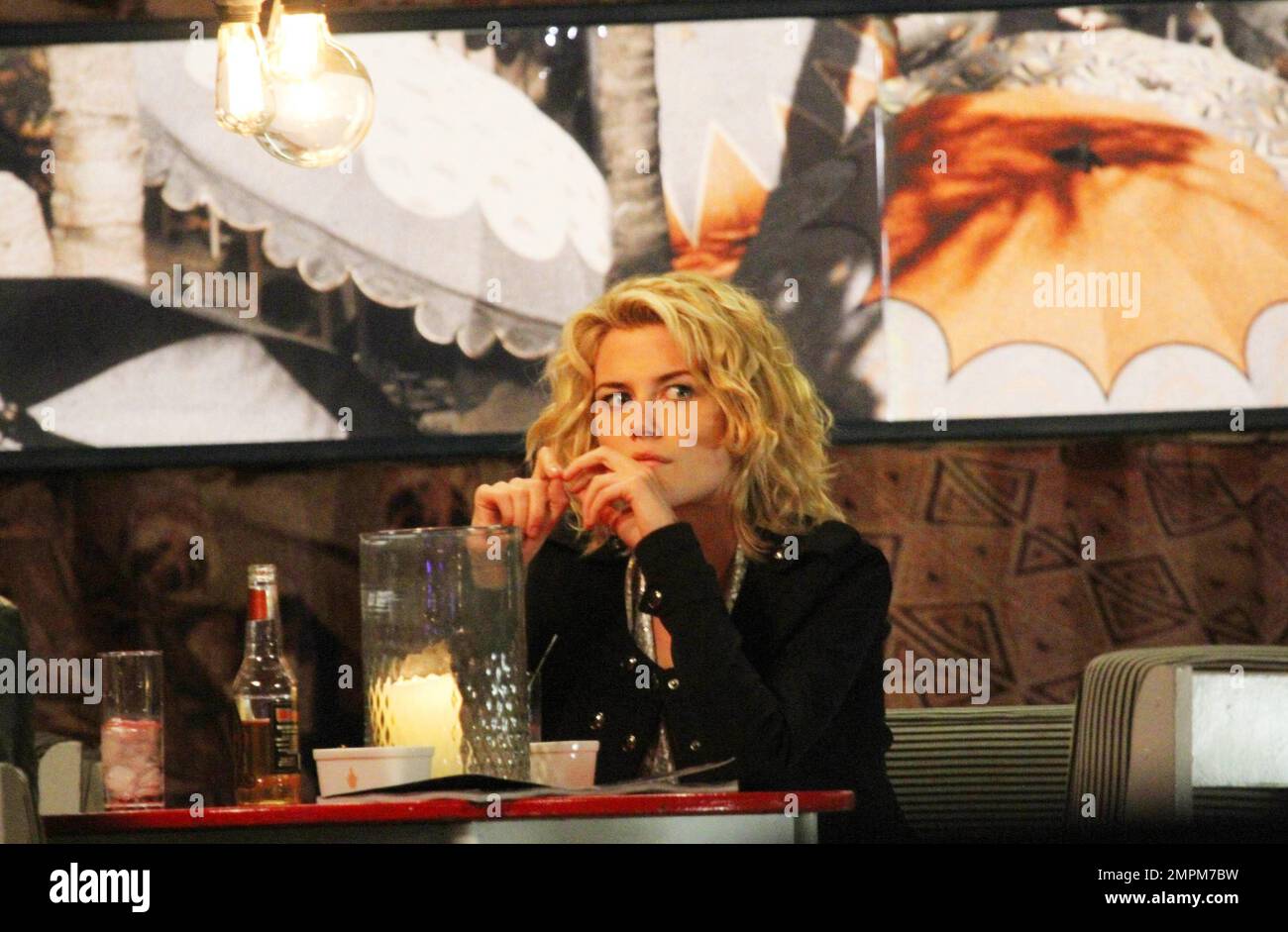 Rachael Taylor film a bar scene for the new television series 