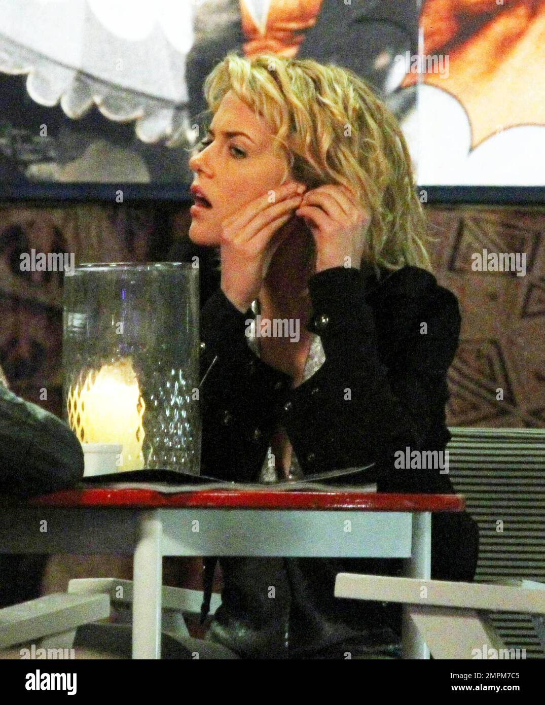Rachael Taylor film a bar scene for the new television series 