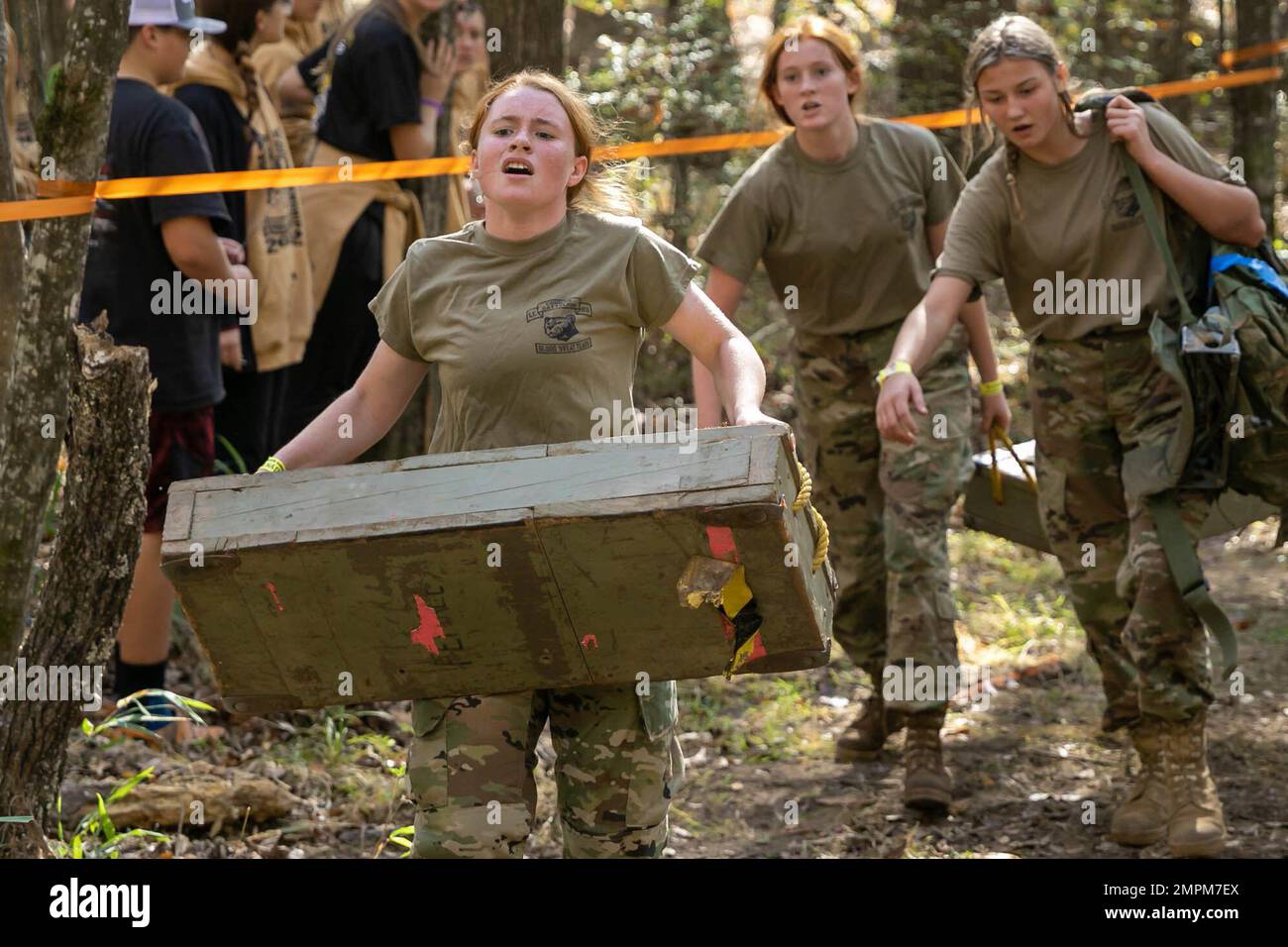Army JROTC Cadets from Logan County High School race toward the finish
