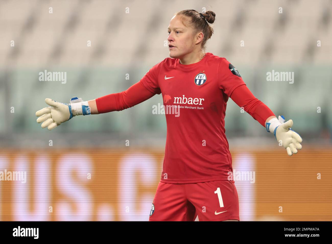 Turin, Italy, 15th December 2022. Seraina Friedli of FC Zurich reacts during the UEFA Womens Champions League match at Juventus Stadium, Turin. Picture credit should read: Jonathan Moscrop / Sportimage Stock Photo