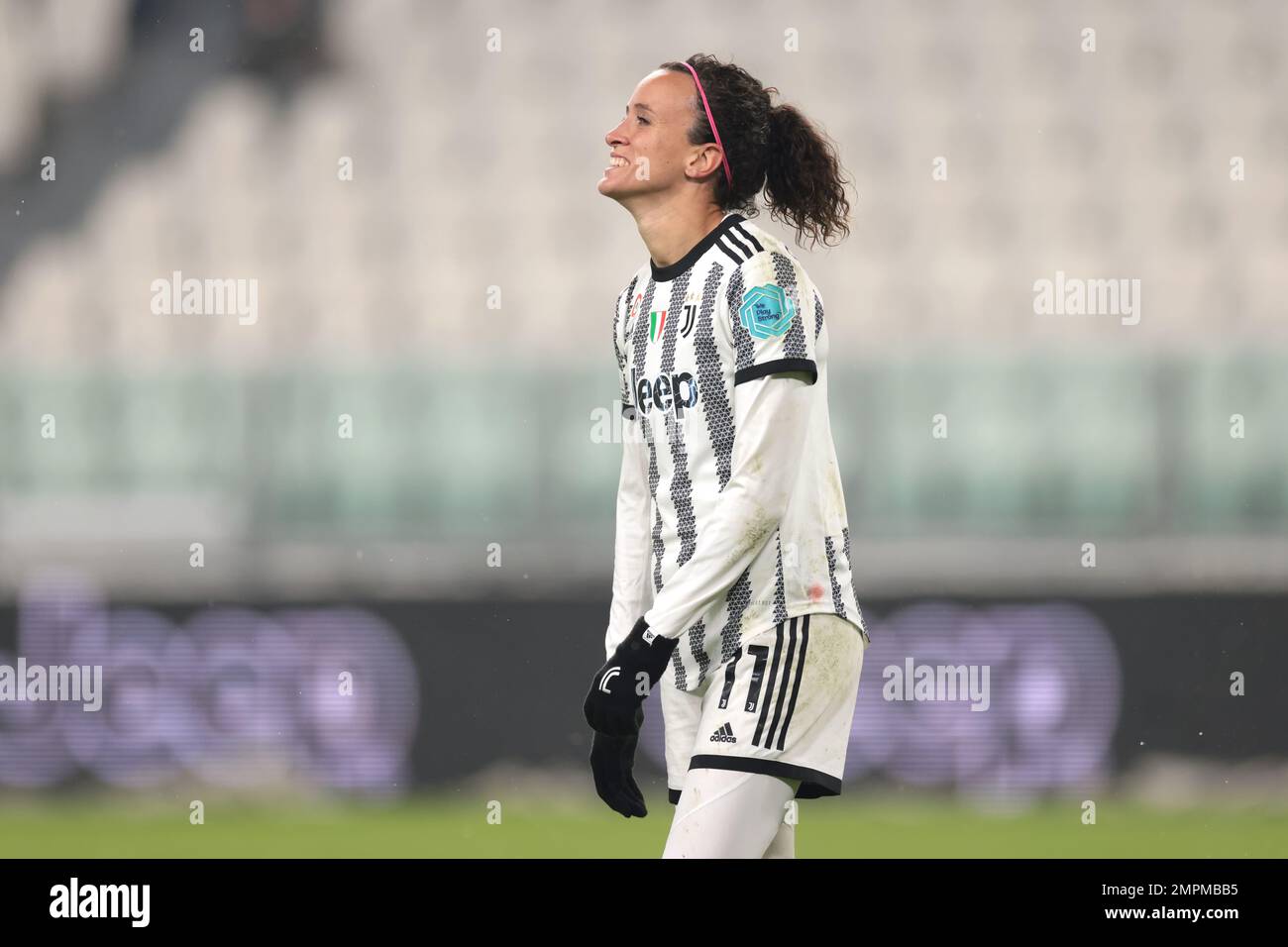 Turin, Italy, 15th December 2022. Barbara Bonansea of Juventus reacts during the UEFA Womens Champions League match at Juventus Stadium, Turin. Picture credit should read: Jonathan Moscrop / Sportimage Stock Photo