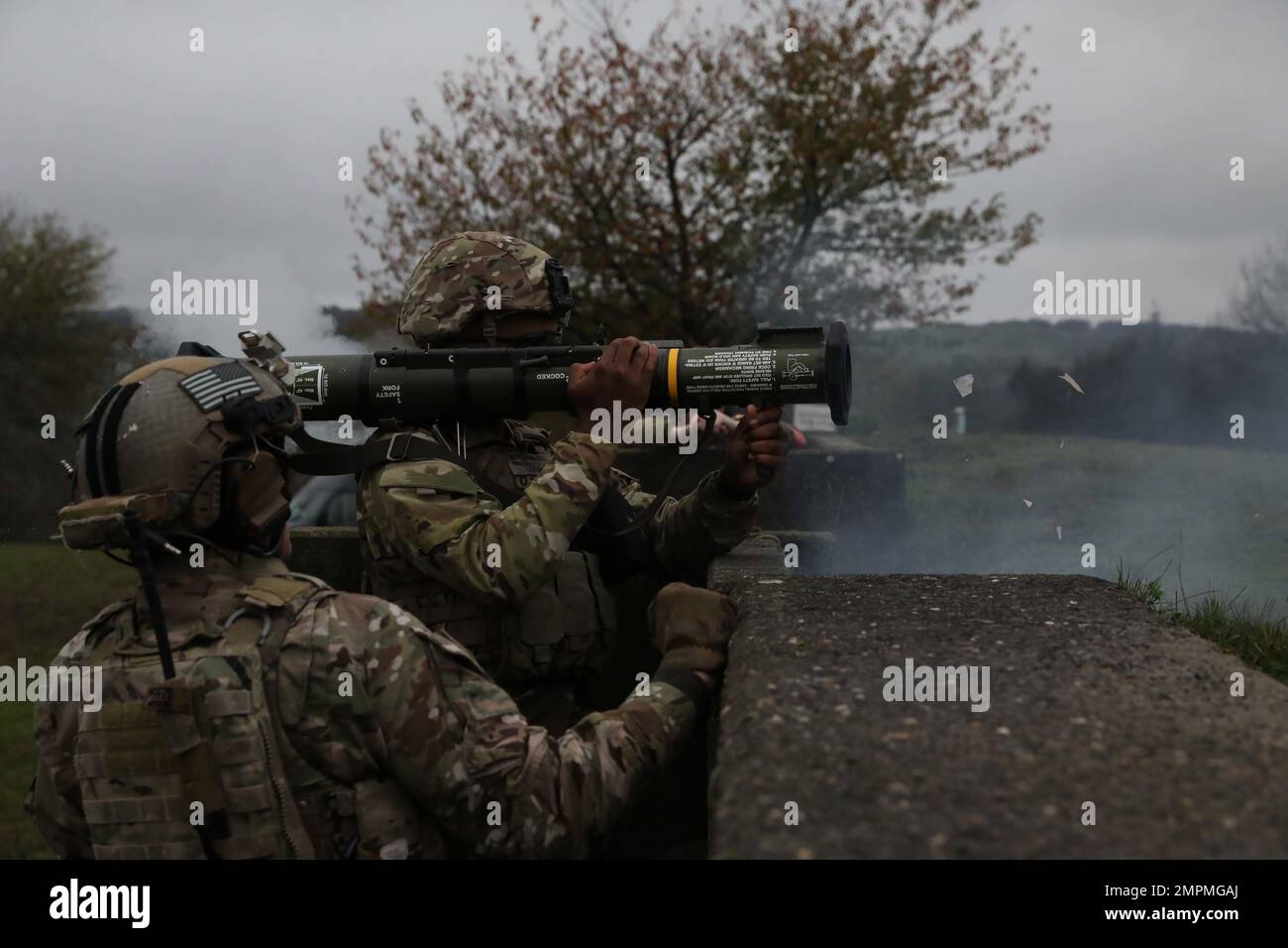 A Soldier assigned to 10th Special Forces Group (Airborne) (10 SFG(A)) fires an AT4, an