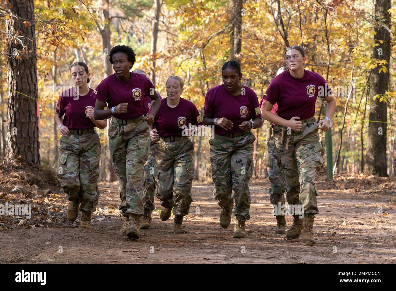 Cadets from the South Paulding High School Army JROTC Raider Team race