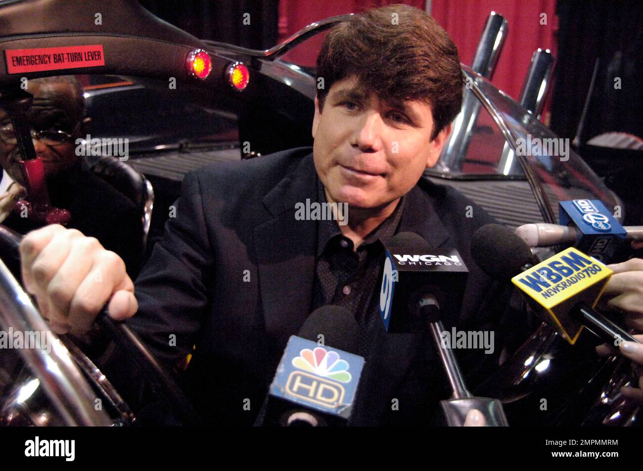 Former Illinois governor Rod Blagojevich who is currently involved in a government scandal attends Wizard World Chicago Comic Con held at The Donald E. Stephens Convention and Conference Center in Rosemont near Chicago.  Earlier this week Blagojevich was convicted by a federal jury of lying to the FBI, but was deadlocked on 23 other charges. The former governor arrived more than an hour late but drew a huge crowd of supporters and detractors.  Blagojevich visited the booths of actors Adam West, Richard Roundtree and John Schneider before setting at his own where he charged $80 for each photo t Stock Photo