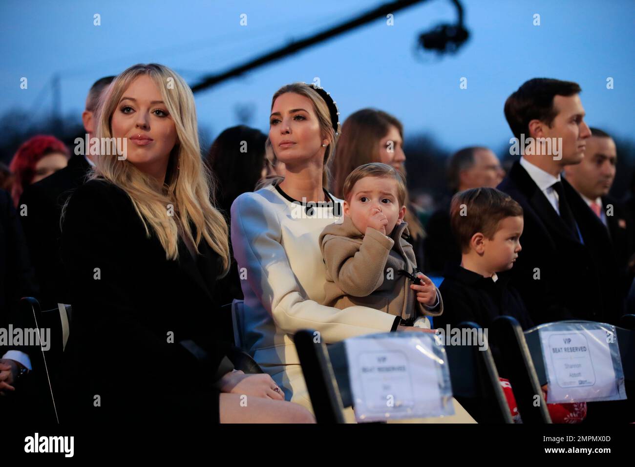 Tiffany Trump, left, and Ivanka Trump and her husband Jared Kushner