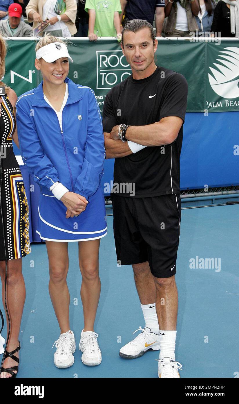 Tennis great Anna Kournikova and her brother Allan share a hug after her  match in the Chris Evert Pro-Celebrity Tennis Classic at the Delray Beach  Tennis Center in Delray Beach, FL. 11/07/10