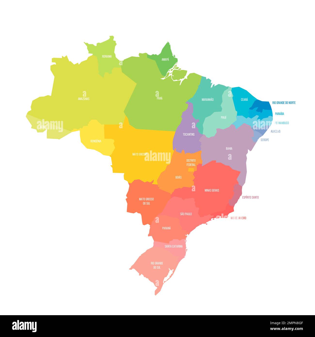 Brazil Political Map Of Administrative Divisions Stock Vector Image Brazil Political Map Of Administrative Divisions 2MPN8GF