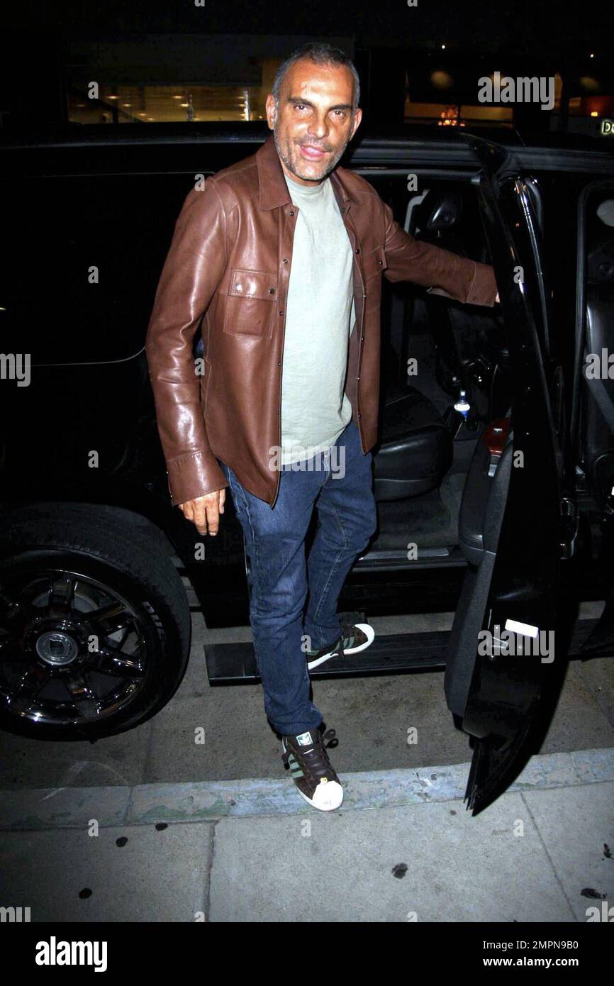 Christian Audigier leaves the restaurant Mr. Chow in Beverly Hills. Los Angeles, CA. 10/1/08