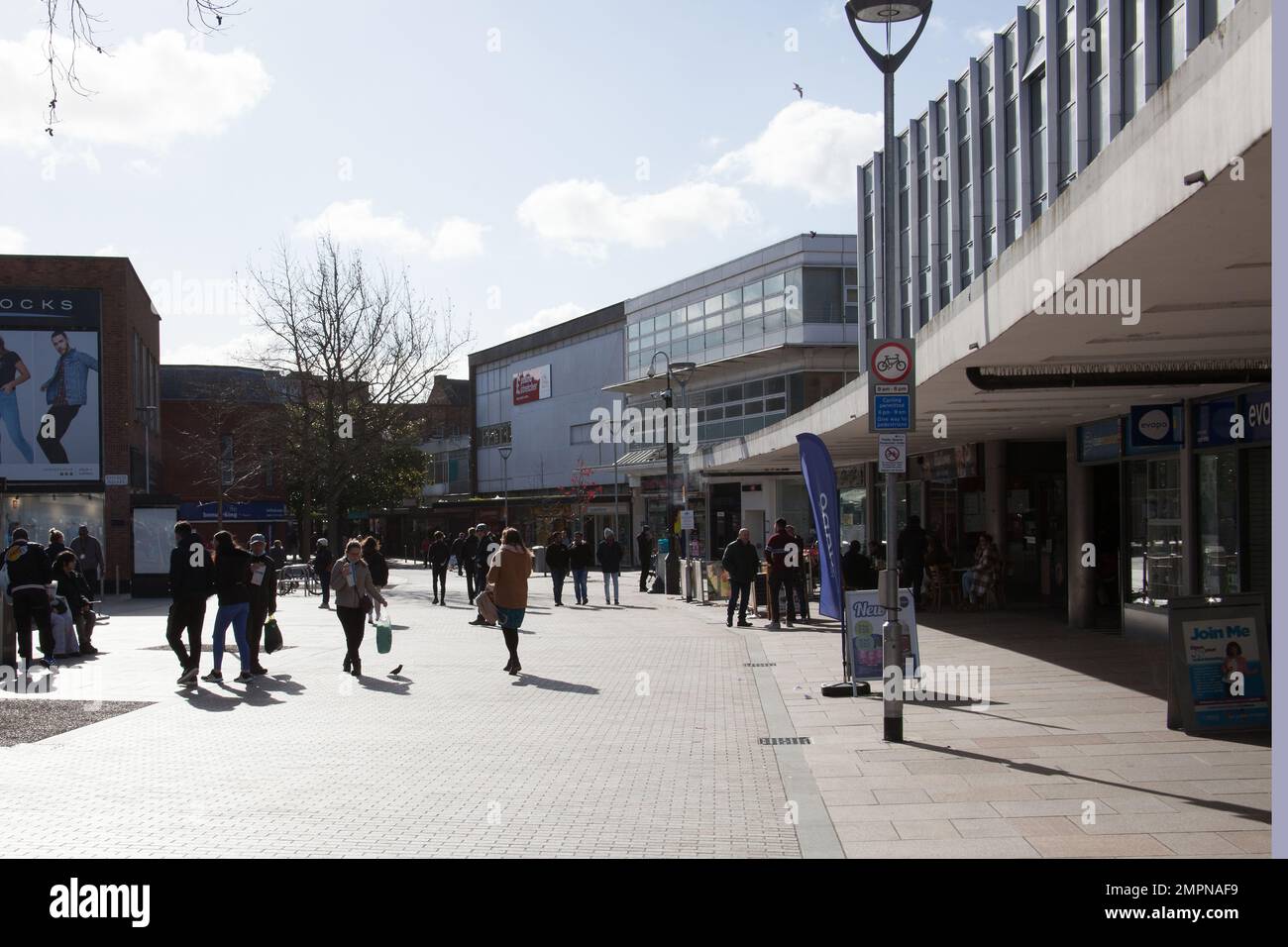 Shoppers in Bedford in the town centre in Bedfordshire in the UK Stock Photo