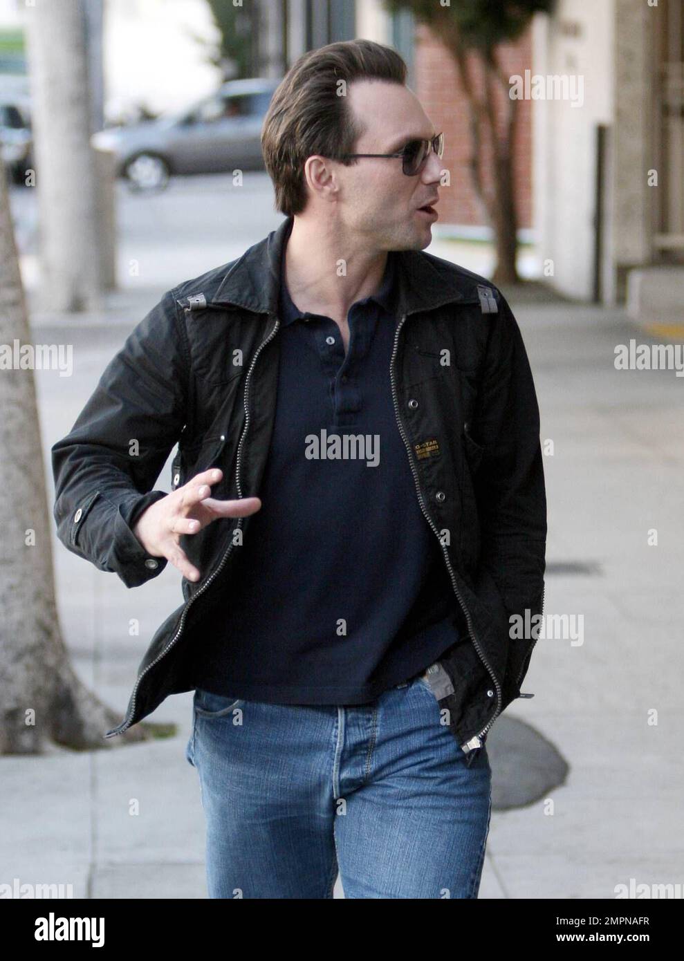 Exclusive!! Christian Slater makes his way to a doctor's office in