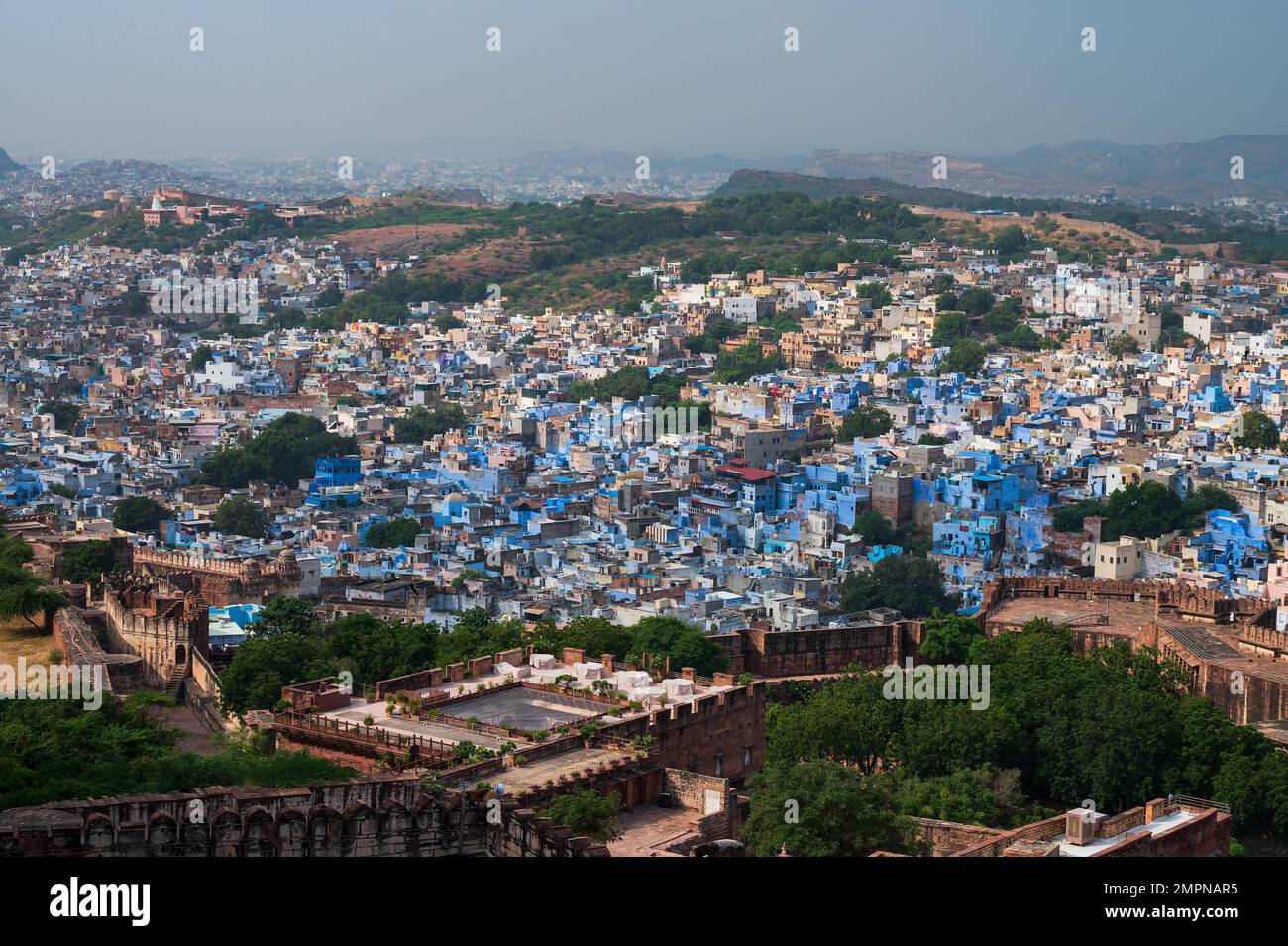 Top View Of Mehrangarh Fort With Distant View Of Blue City Jodhpur Top View Of Mehrangarh Fort With Distant View Of Blue City Jodhpur