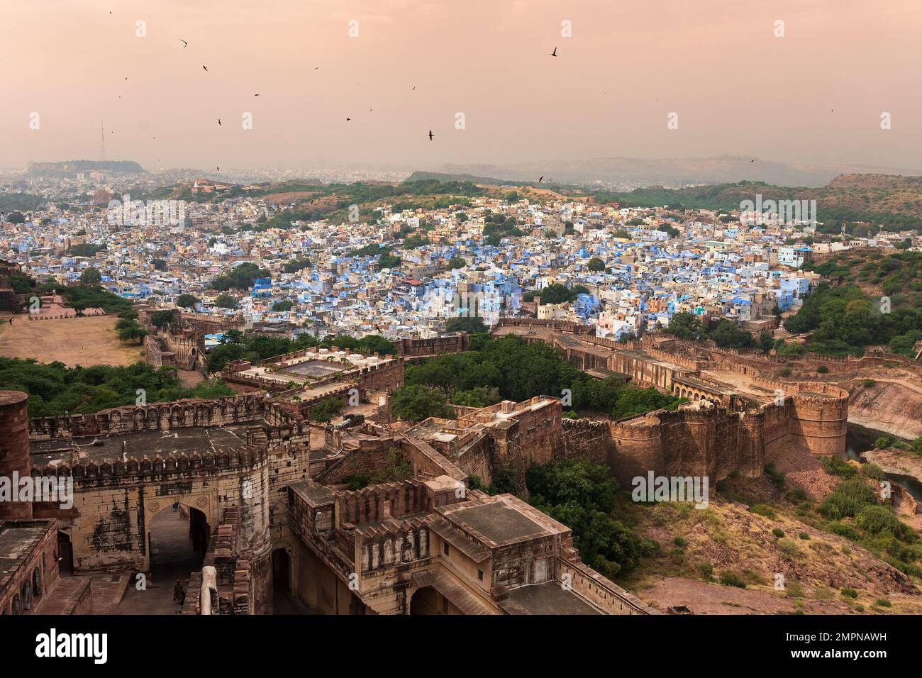 Top View Of Mehrangarh Fort With Distant View Of Blue City Jodhpur Top View Of Mehrangarh Fort With Distant View Of Blue City Jodhpur