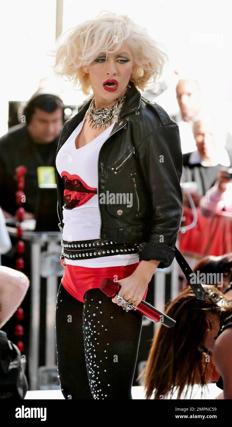 Pop star Christina Aguilera performs live in Rockefeller Center during ...