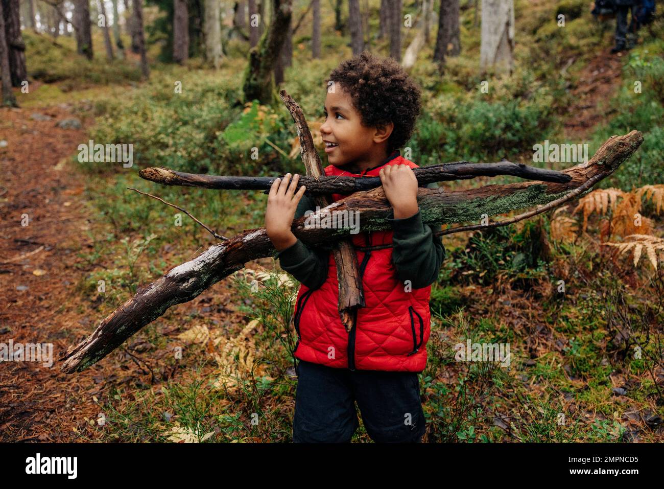 Boy carrying firewood hi-res stock photography and images - Alamy