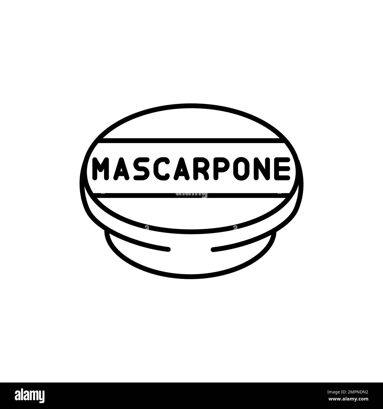 Cream cheese Mascarpone black line icon. Dairy product. Pictogram for