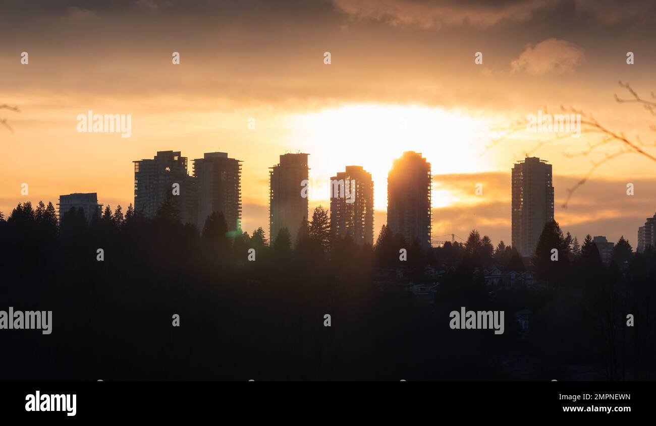 Residential apartments highrises in Metrotown Area Stock Photo - Alamy