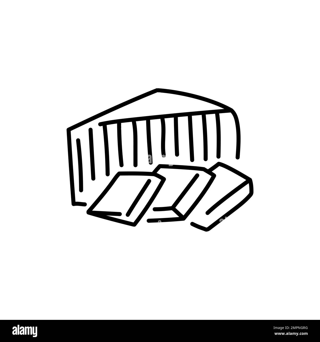 Feta cheese black line icon. Dairy product. Pictogram for web page