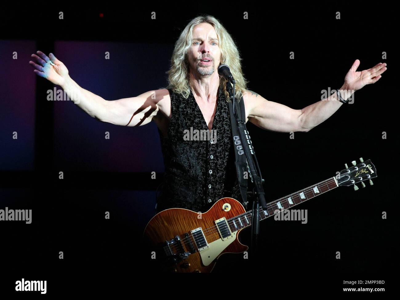 Tommy Shaw of the classic rock band Styx performs in concert at the Koka Booth Amphitheatre in Cary, NC. 16th September 2011. Stock Photo