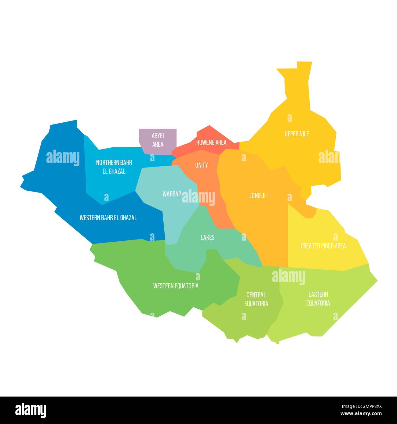 South Sudan Political Map Of Administrative Divisions Stock Vector South Sudan Political Map Of Administrative Divisions 2MPP8XX