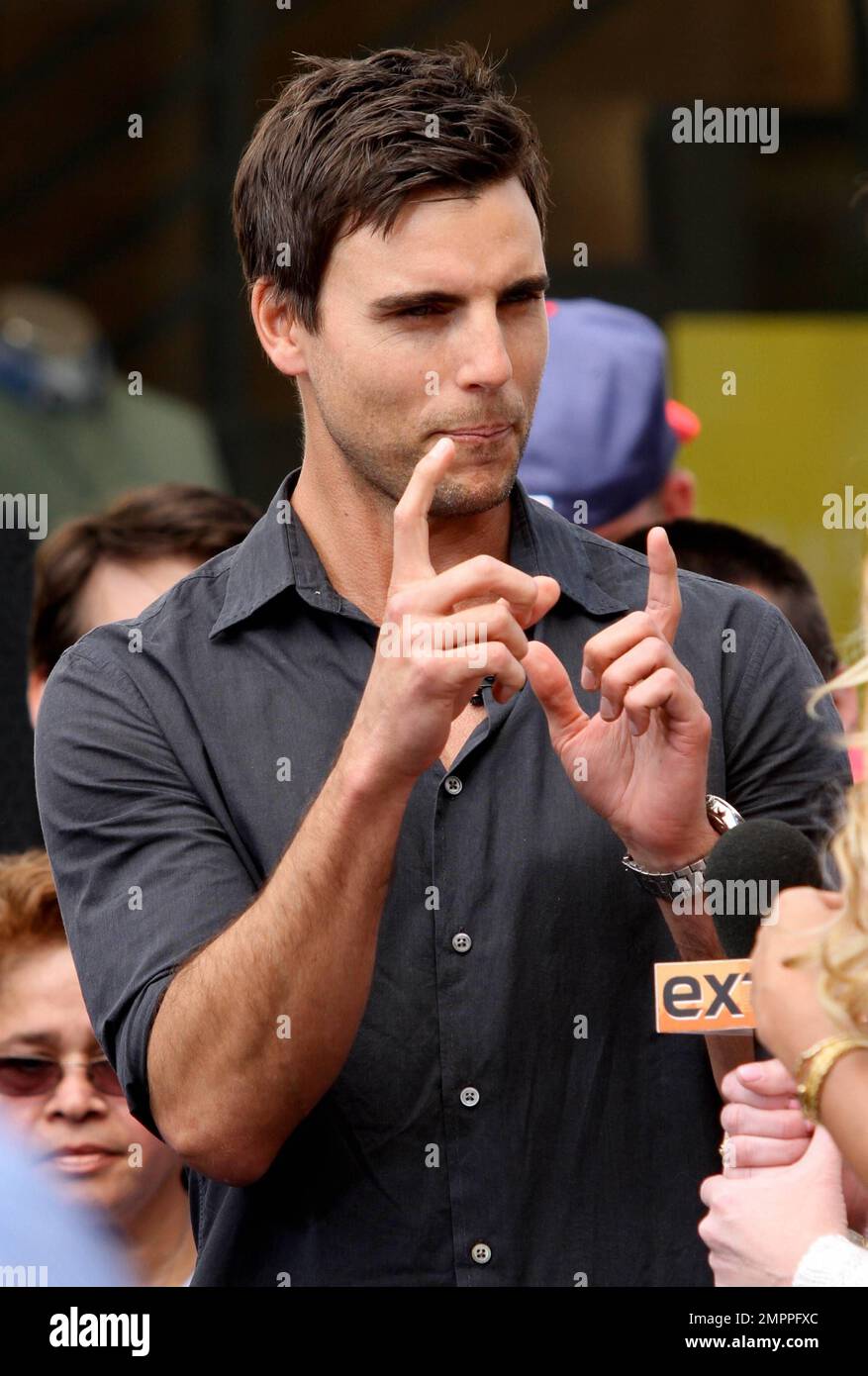 Actor Colin Egglesfield makes appearance on "Extra" TV at The Grove