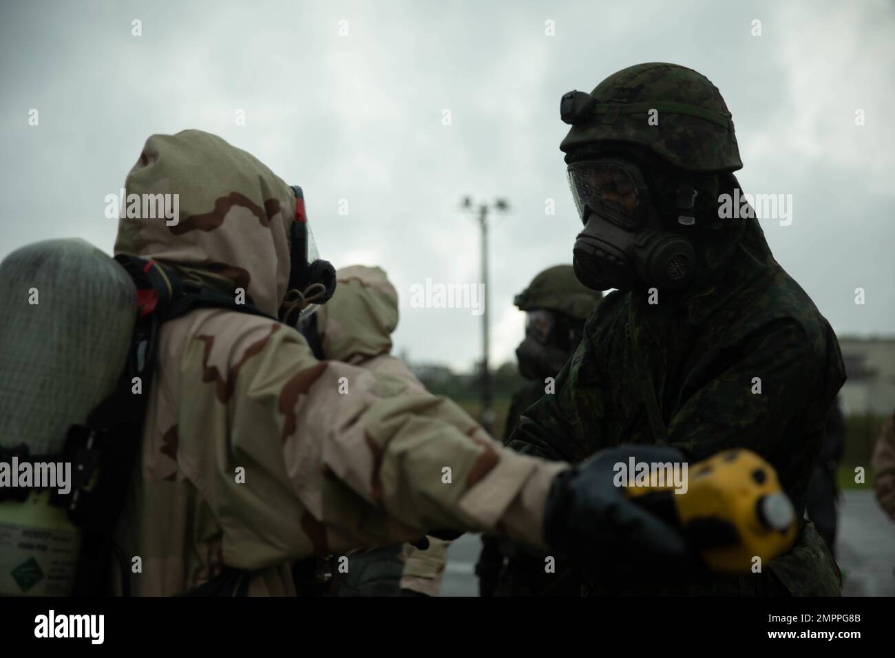 A member of the 102nd nuclear, biological, chemical company, Japan ...