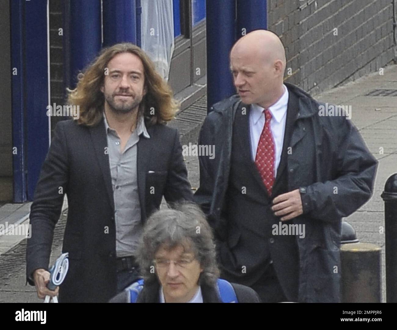 Justin Lee Collins was seen leaving St Albans Crown Court after the jurors were sent home due to one of them being ill. They jury is still deliberating on the harassment case against Collins brought upon by his ex-girlfriend Anna Larke. The jury is expected to return to court on Tuesday to continue deliberating. London, UK. 8th October 2012. Stock Photo