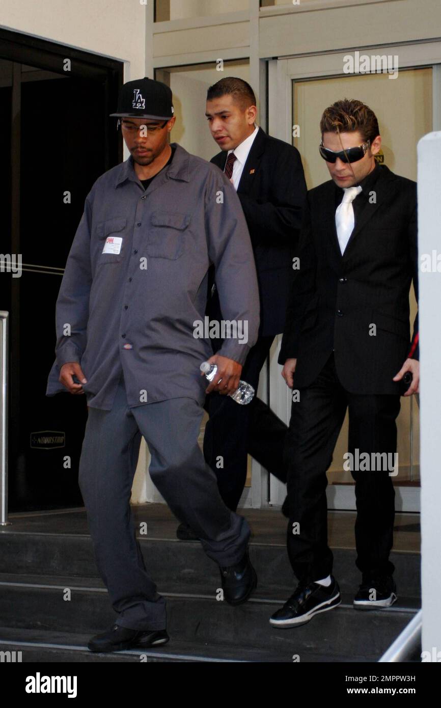 Corey Feldman leaves CNN's Hollywood studios after making an appearance