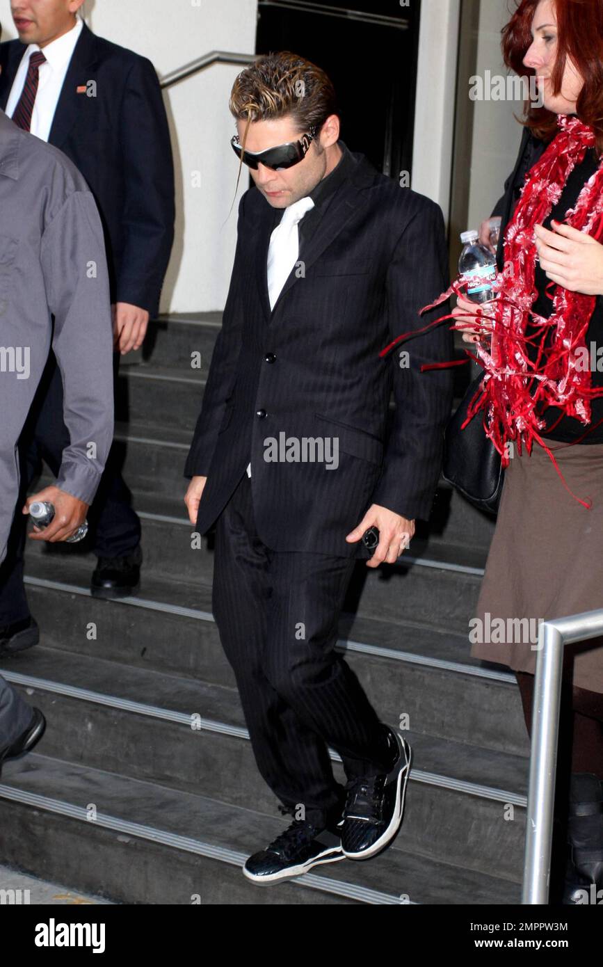 Corey Feldman leaves CNN's Hollywood studios after making an appearance